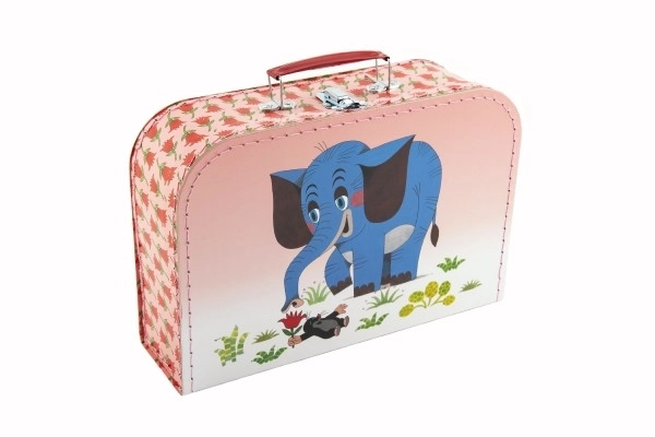 Valise/Coffre cousu Krtek et éléphant 30x21x9,5cm
