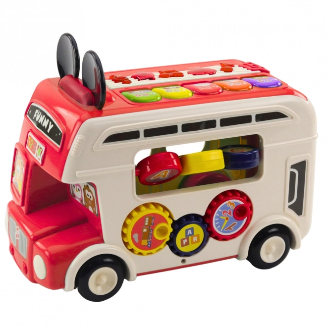 Autobus éducatif interactif avec sons et lumières rouge