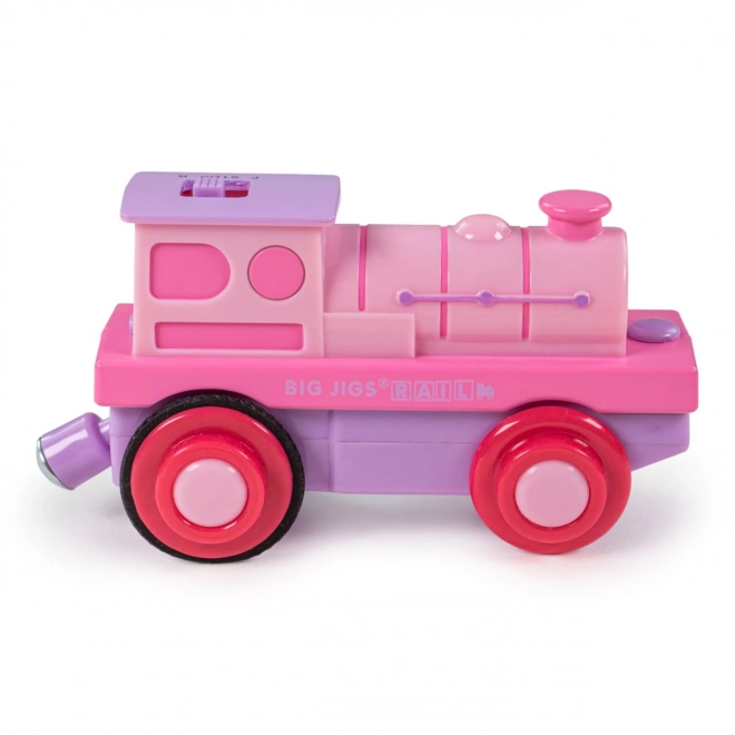 Bigjigs Rail Locomotive Électrique Puissante Rose