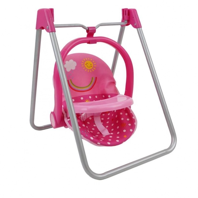 Ensemble 3-en-1, chaise haute, balançoire, siège auto - Pois