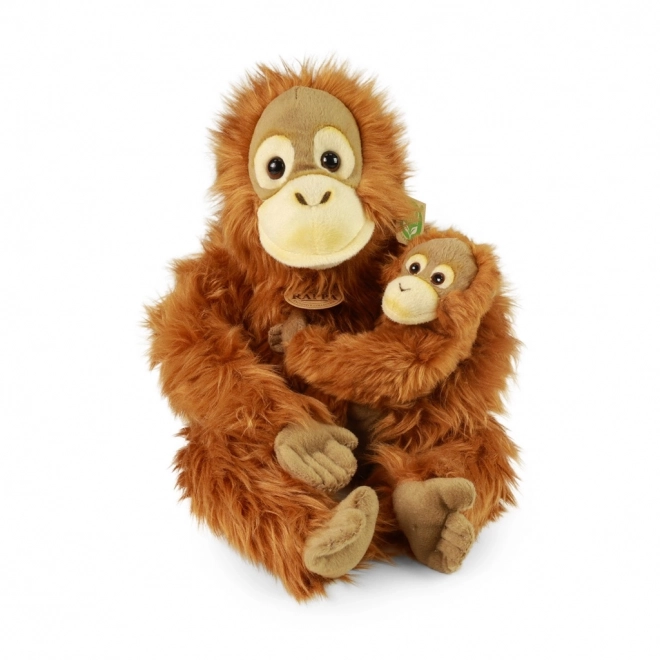 Singe orang-outan en peluche avec bébé 28 cm ÉCOLOGIQUE