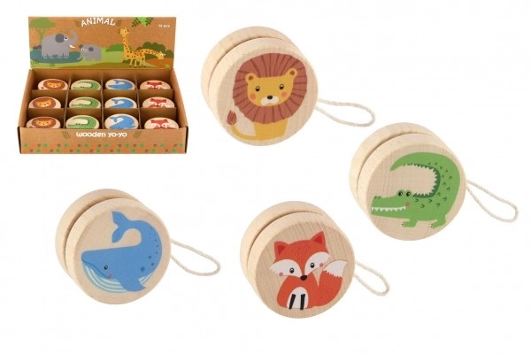 Yo-yo en bois avec animaux 5,5 cm