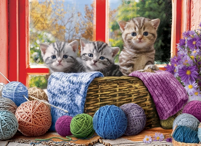 Puzzle Tricotant Chats XL 500 pièces