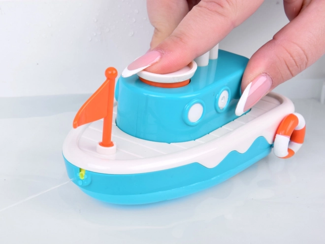 Bateau de bain flottant pour enfants avec fontaine d'eau
