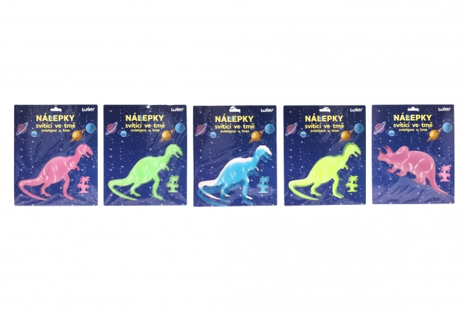 Autocollants 25,5x31 cm brillants dans le noir Dinosaures