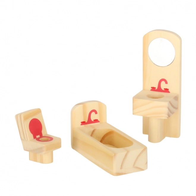Meubles en bois pour maison de poupée violet