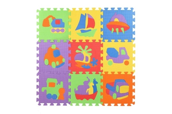 Puzzle en mousse Moyens de transport 29x29x1cm 10pcs sous film