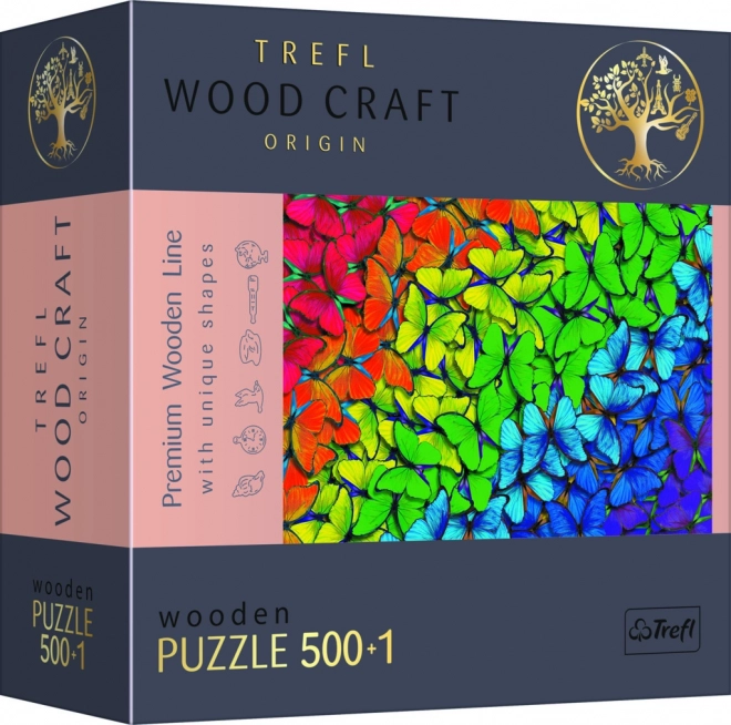 Puzzle en bois Trefl Wood Craft Papillons arc-en-ciel 501 pièces