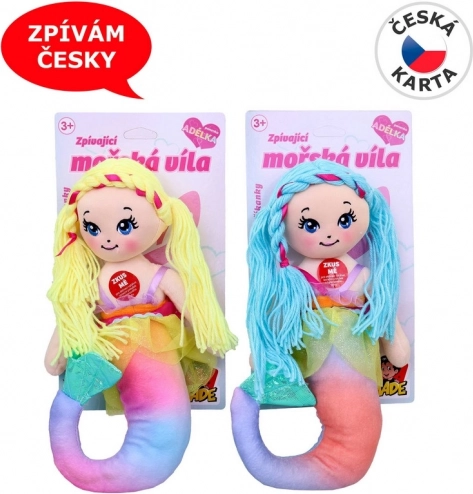 Poupée textile sirène avec son 38 cm