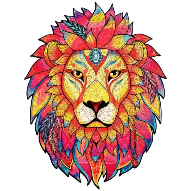 Puzzle magique en bois coloré - Lion mystérieux
