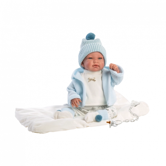 Poupée bébé réaliste avec sons et corps doux 44 cm