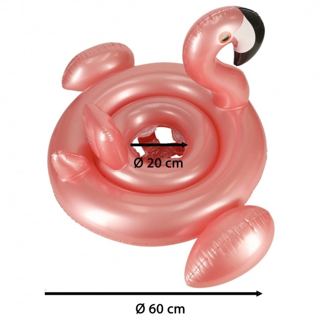 Anneau gonflable avec siège pour les plus petits - flamant rose