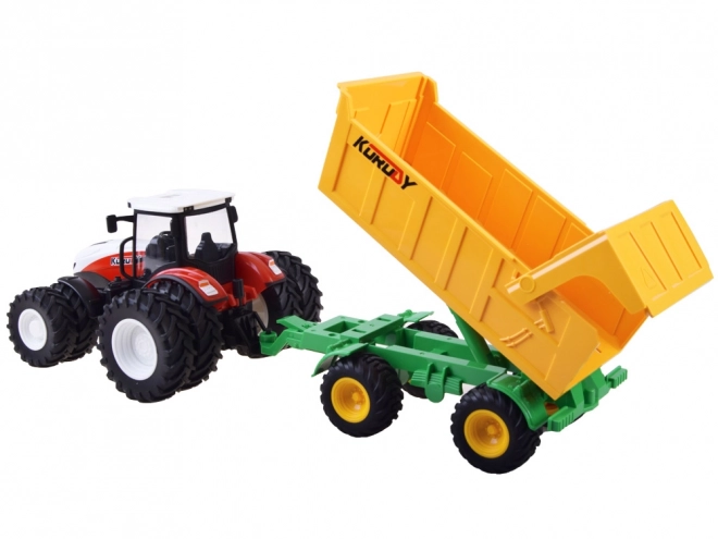 Tracteur télécommandé avec roues en caoutchouc + remorque RC0601