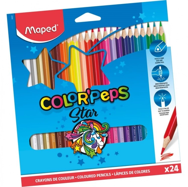 MAPED Crayons triangulaires Color'Peps 24 pièces