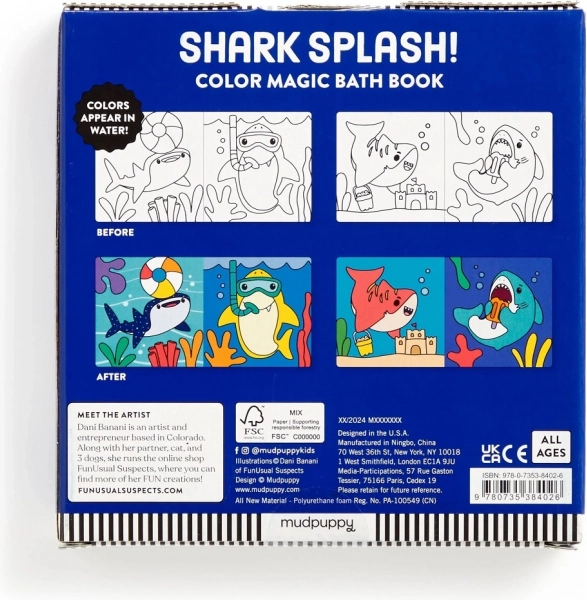 Livre de bain Éclaboussures de requin