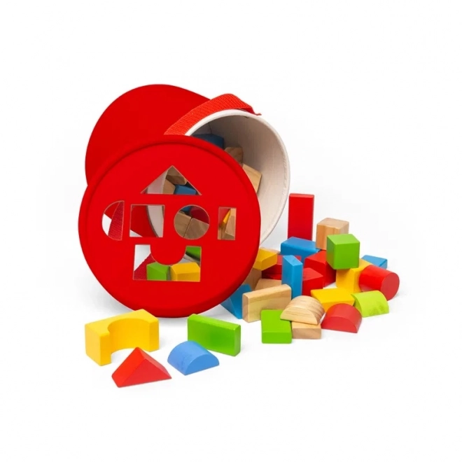 Bigjigs Toys blocs en bois et boîte d'insertion dans un tambour