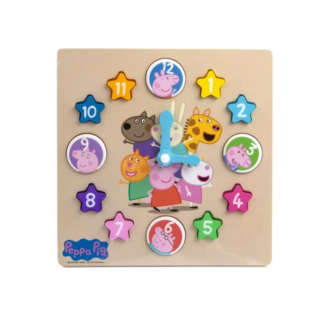 Horloge éducative en bois Peppa Pig