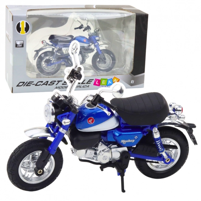 Moto rétro métallique bleu 1:12