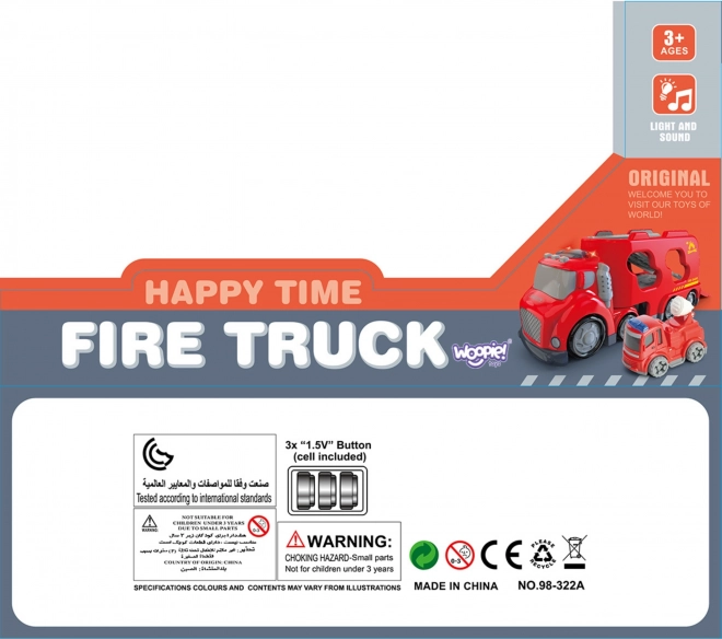 Grand camion de dépannage rouge City Truck avec effets sonores et lumineux