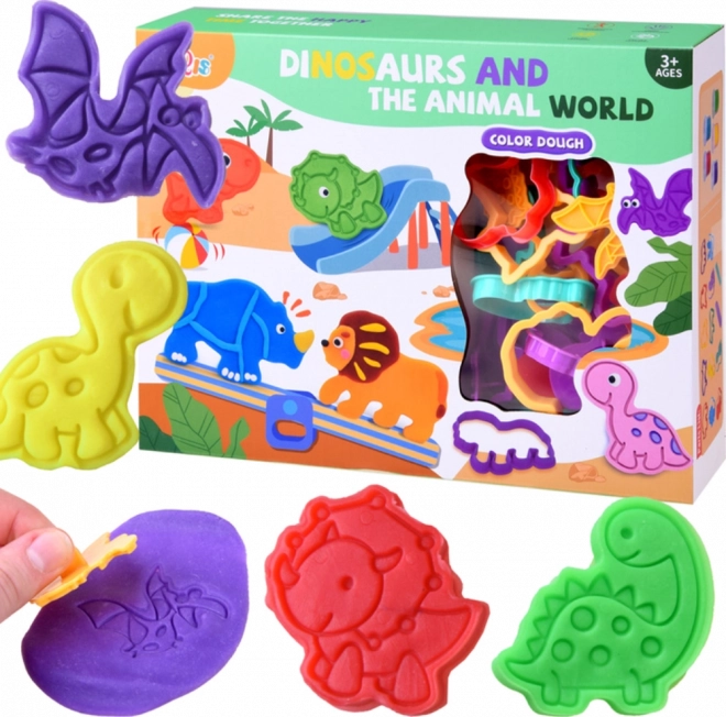 Set de modélisation avec moules dinosaures