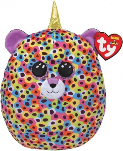 Coussin en peluche TY Squish-a-Boos léopard à corne, multicolore 22 cm