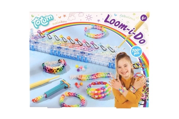 Fais ton propre bracelet 700+ élastiques, perles + outils + métier à tisser pour bracelets dans une boîte 30x24cm