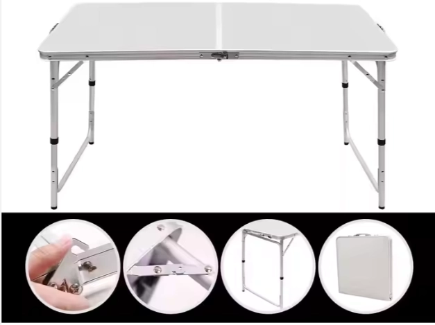 Table de camping pliable en aluminium 120x60 cm