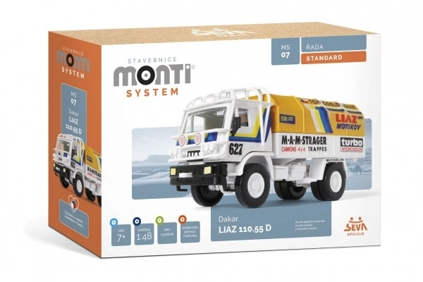 Kit de construction Monti System MS 07 Dakar Liaz 1:48 dans une boîte 22x15x6cm