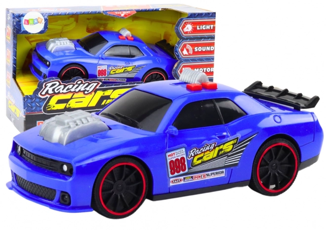 Jouet voiture de course avec effets lumineux et sonores bleu
