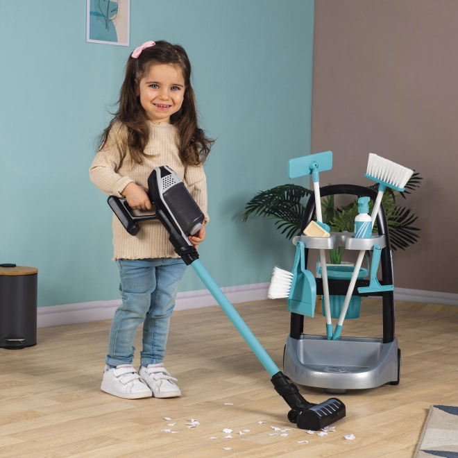 Smoby Rowenta Chariot de nettoyage avec aspirateur à tige
