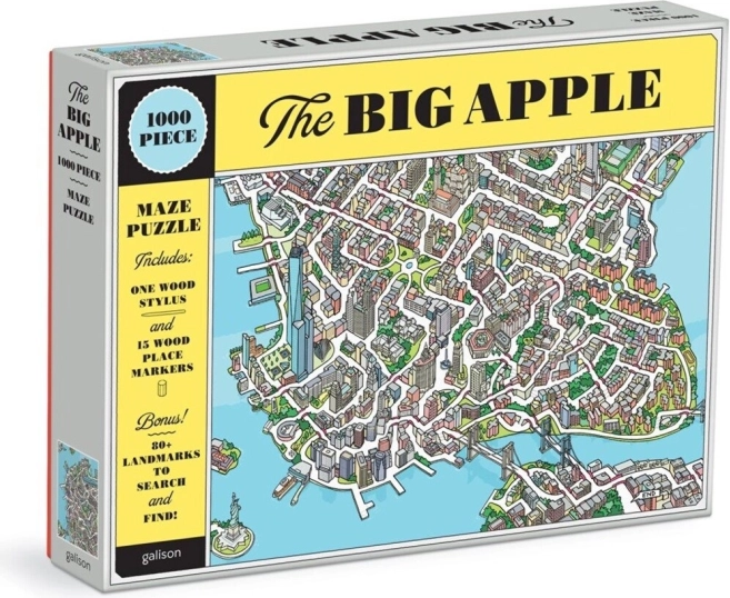 Puzzle Galison La Grosse Pomme New York 2-en-1, 1000 pièces