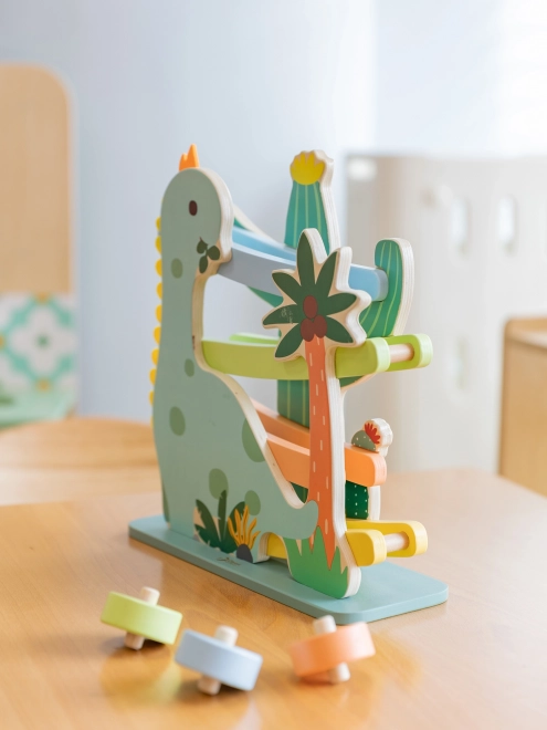 Piste de dinosaures en bois classique