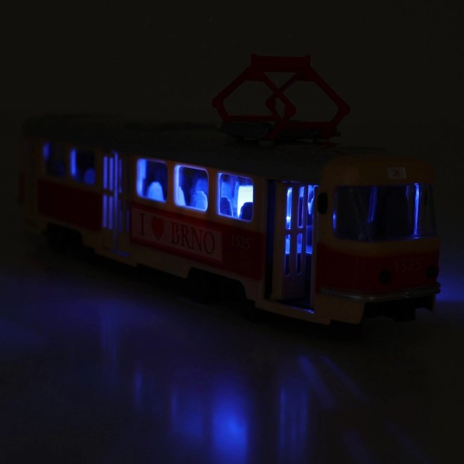 Tramway qui annonce les arrêts en tchèque 28 cm BRNO