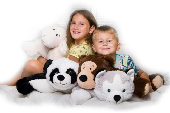 Coussin en peluche animal - husky