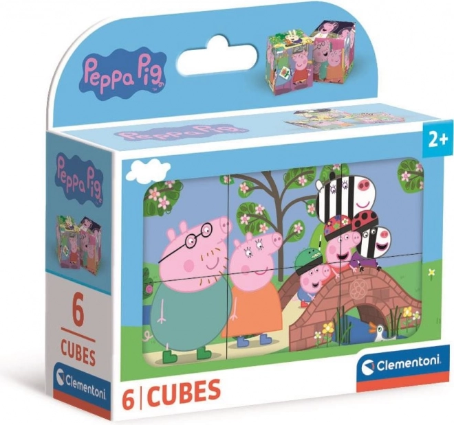 CLEMENTONI Cubes illustrés Peppa Pig, 6 cubes