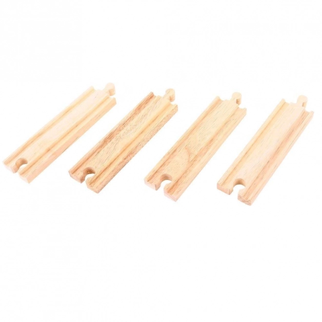 Rails droits en bois moyens Bigjigs Rail 16 cm