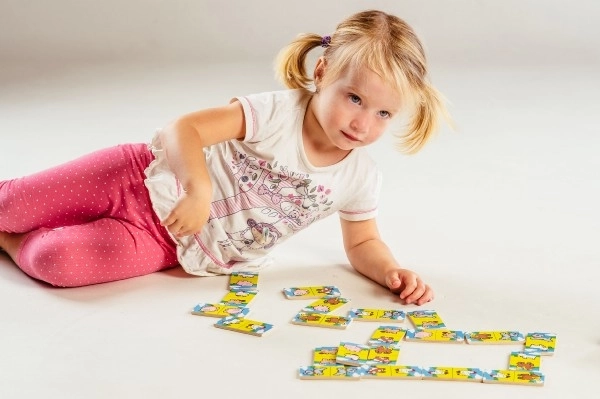 Domino Mes premiers animaux bois jeu de société 28pcs en boîte 17x9x3,5cm MPZ