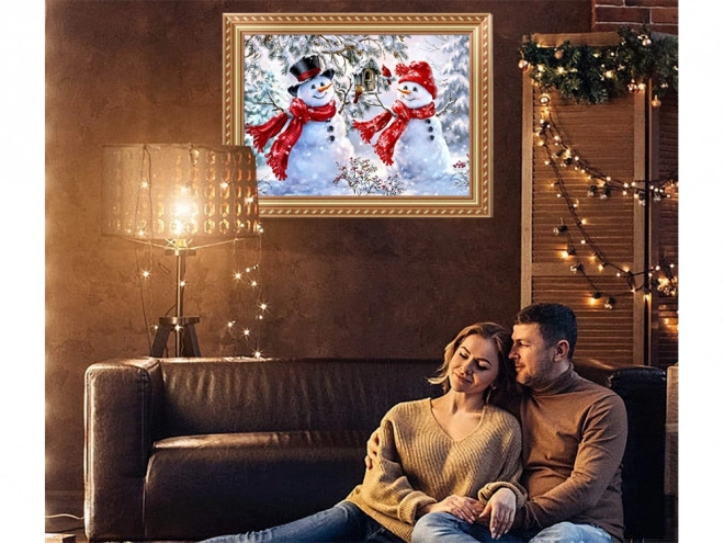 Broderie de Diamants Bonhomme de Neige Mosaïque de Noël 5D
