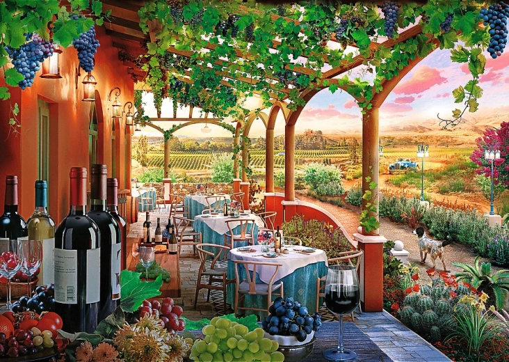 Motif pittoresque de vignoble italien