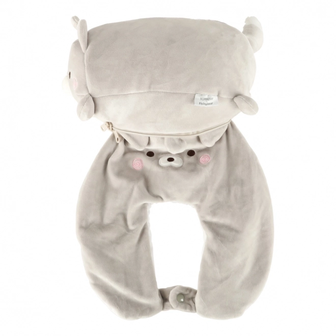 Coussin de voyage magique 2 en 1 baguette mascotte chat