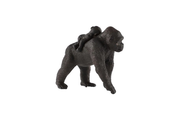 Gorille des montagnes avec bébé en plastique 9cm en sachet