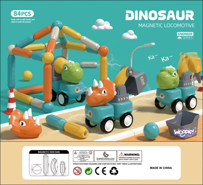 Ensemble de construction dinosaures blocs magnétiques Woopie