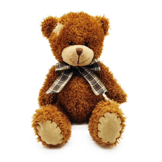 Ours en peluche avec nœud 25 cm brun foncé