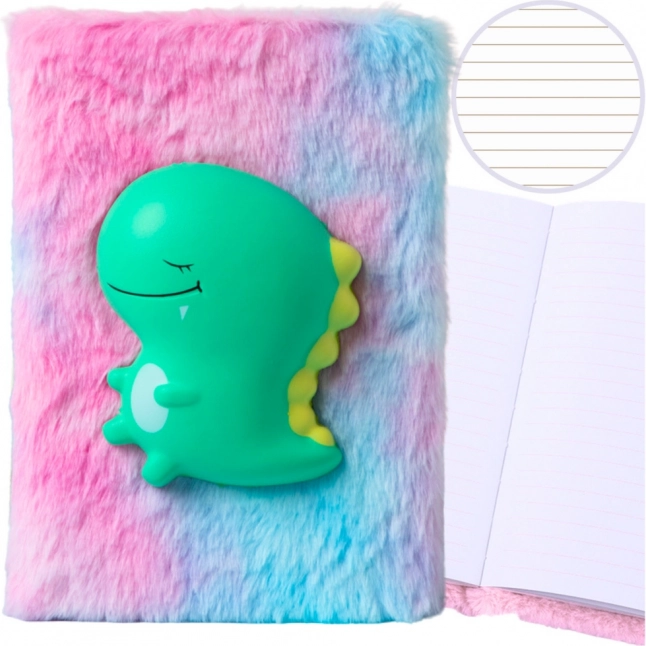 Bloc en peluche avec dinosaure vert 3D