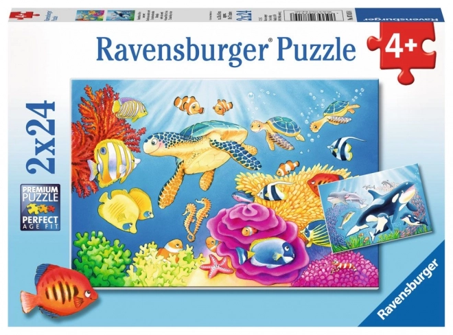 Puzzle beauté sous-marine 2x24 pièces