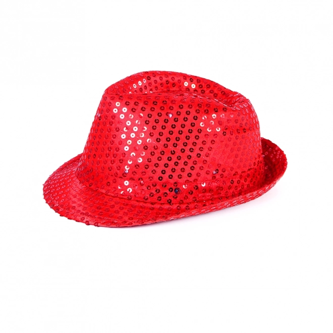 Chapeau disco rouge LED pour adultes