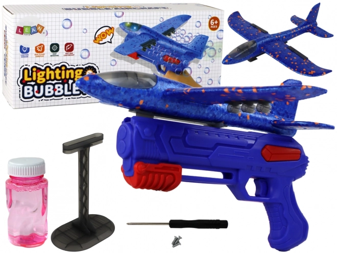 Pistolet à bulles de savon Aeroplane Blue