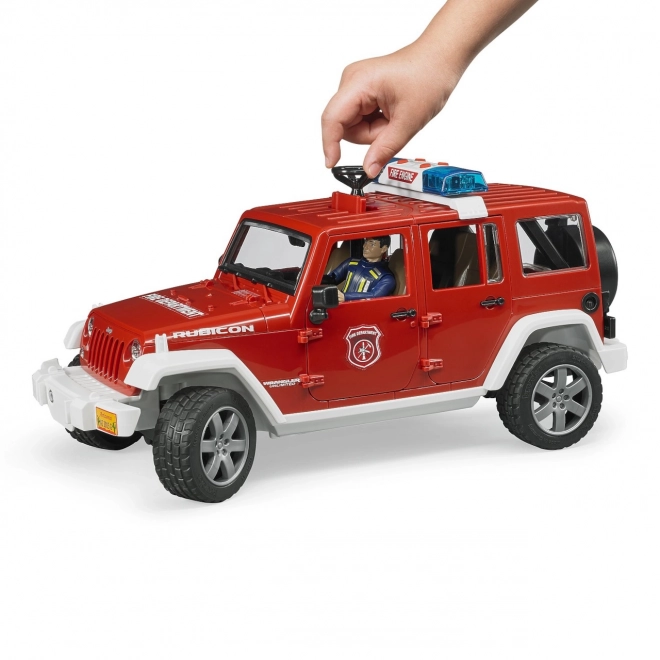 Jeep Wrangler de pompier rouge avec figurine et accessoires