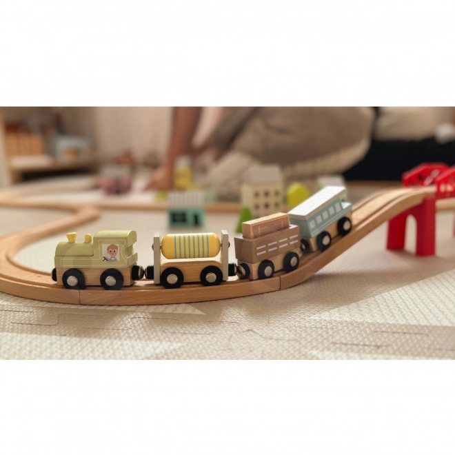 Tooky Toy wagons de train magnétiques en bois