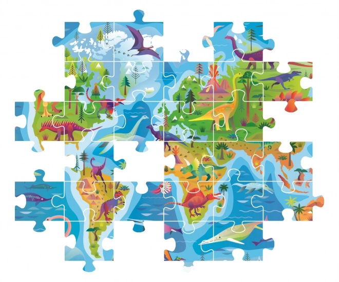 Puzzle 180 pièces Carte des Dinosaures